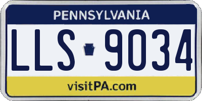 PA license plate LLS9034