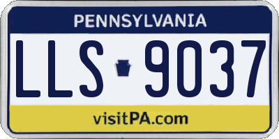 PA license plate LLS9037