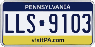 PA license plate LLS9103