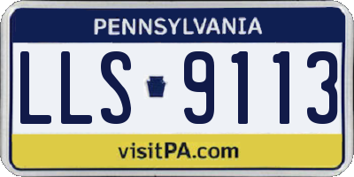 PA license plate LLS9113