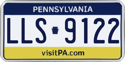 PA license plate LLS9122