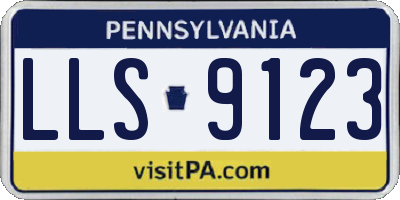 PA license plate LLS9123