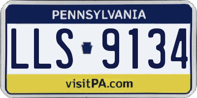 PA license plate LLS9134
