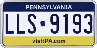 PA license plate LLS9193