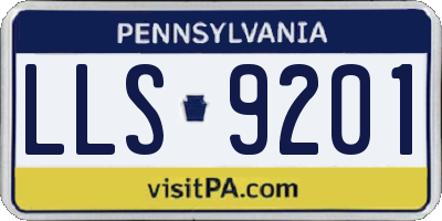 PA license plate LLS9201
