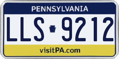 PA license plate LLS9212
