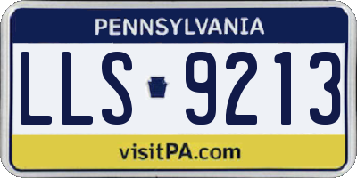 PA license plate LLS9213