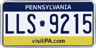PA license plate LLS9215