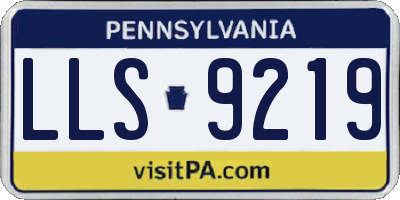PA license plate LLS9219