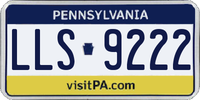 PA license plate LLS9222