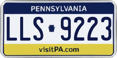 PA license plate LLS9223