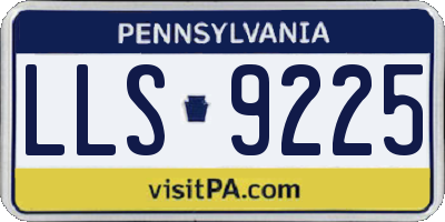 PA license plate LLS9225