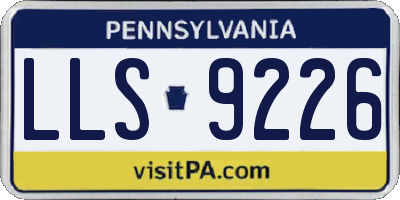 PA license plate LLS9226