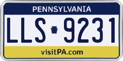 PA license plate LLS9231