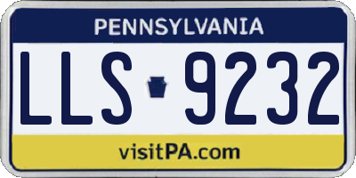 PA license plate LLS9232