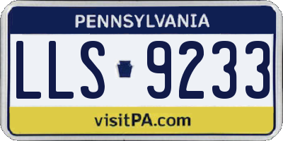PA license plate LLS9233
