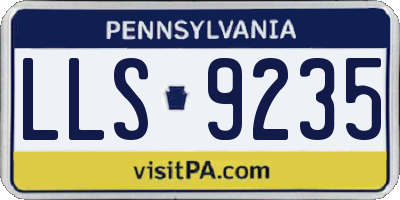 PA license plate LLS9235