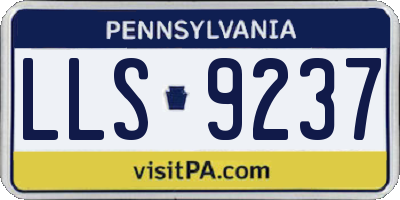 PA license plate LLS9237