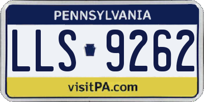 PA license plate LLS9262