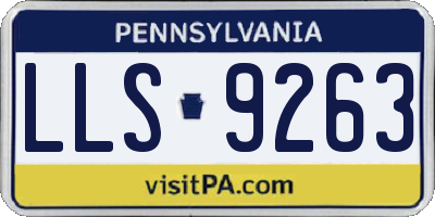 PA license plate LLS9263