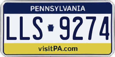 PA license plate LLS9274