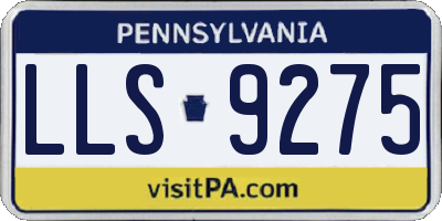 PA license plate LLS9275