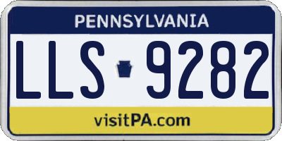 PA license plate LLS9282