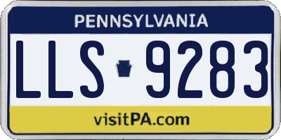 PA license plate LLS9283