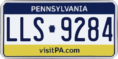 PA license plate LLS9284