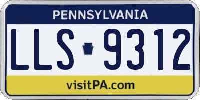 PA license plate LLS9312