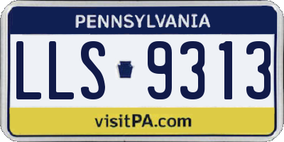 PA license plate LLS9313