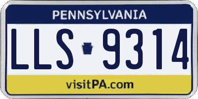 PA license plate LLS9314