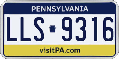 PA license plate LLS9316