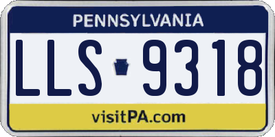 PA license plate LLS9318