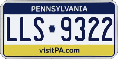 PA license plate LLS9322