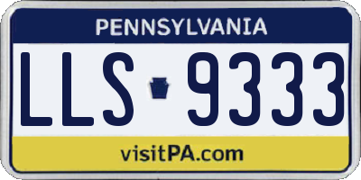 PA license plate LLS9333