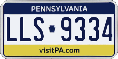 PA license plate LLS9334