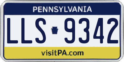 PA license plate LLS9342