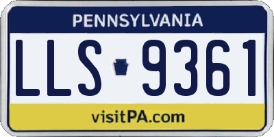 PA license plate LLS9361