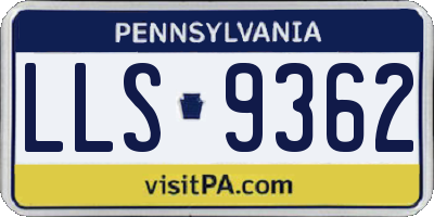 PA license plate LLS9362