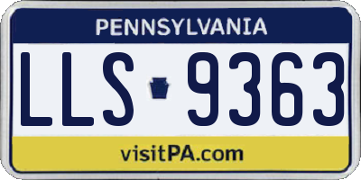 PA license plate LLS9363