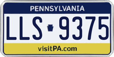 PA license plate LLS9375