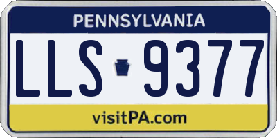 PA license plate LLS9377