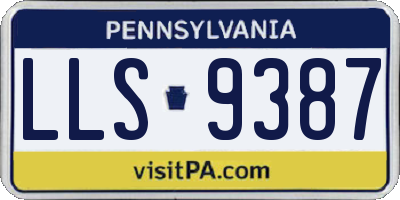 PA license plate LLS9387