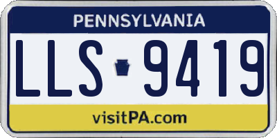 PA license plate LLS9419