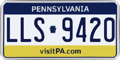 PA license plate LLS9420