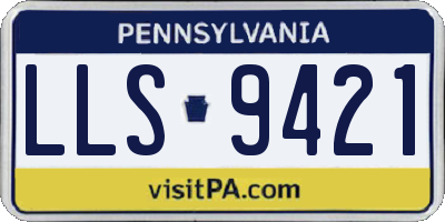 PA license plate LLS9421