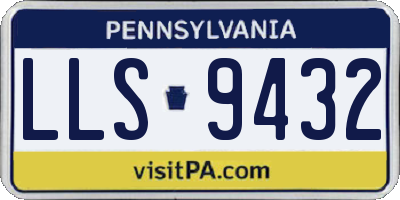 PA license plate LLS9432