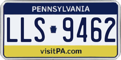 PA license plate LLS9462