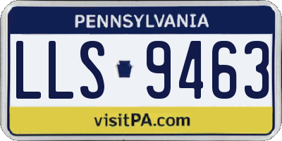 PA license plate LLS9463